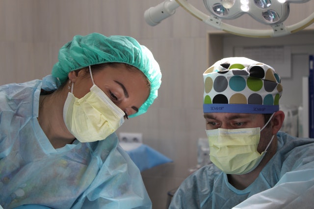 a person in a surgical mask