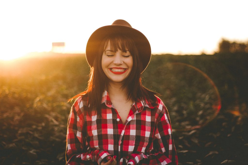 a person in a field