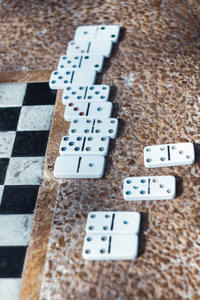 a group of white dice