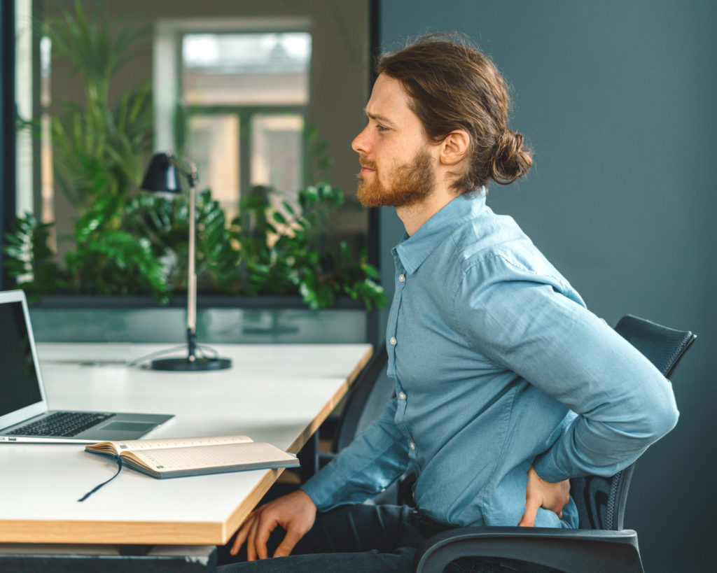 a person sitting at a desk