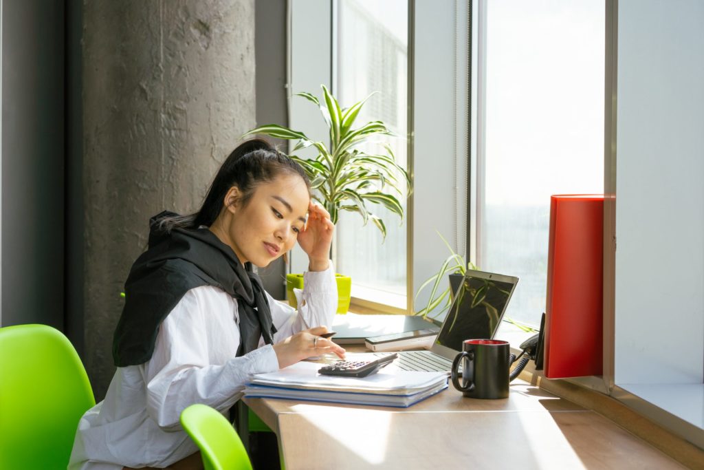 a person sitting at a table