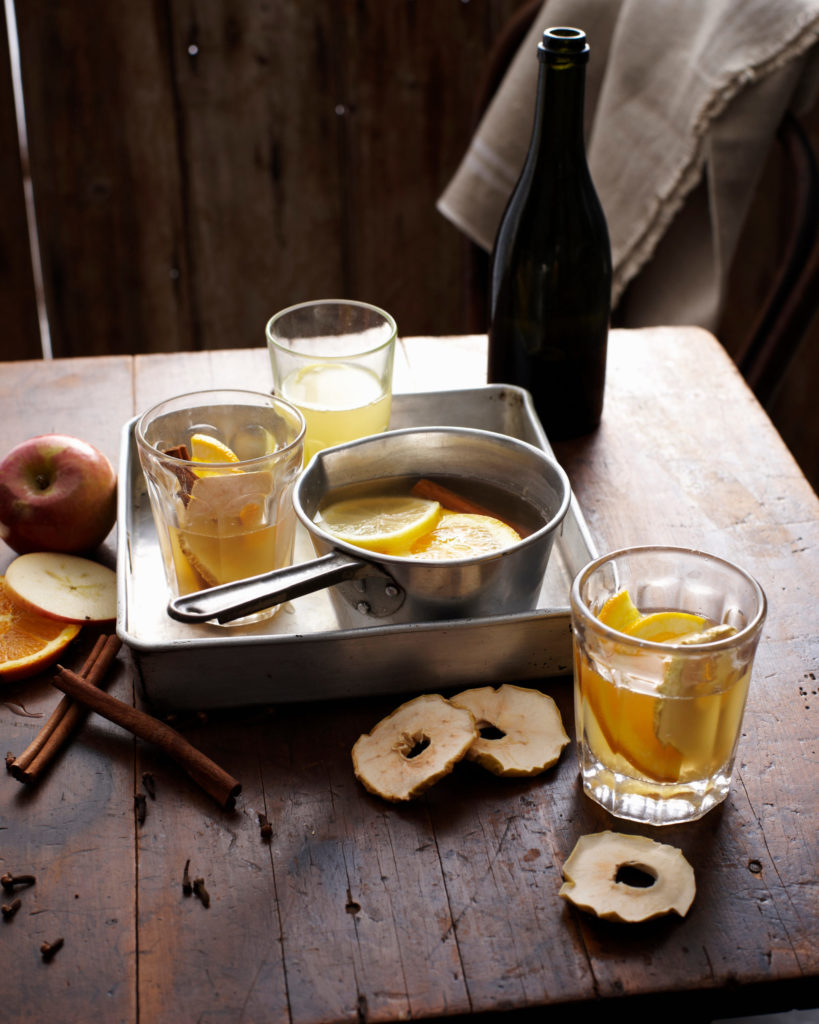 hot tea on a tray