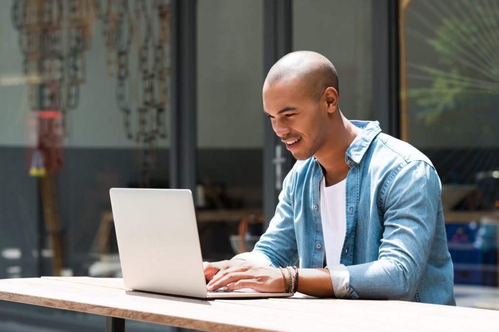 Man working on laptop