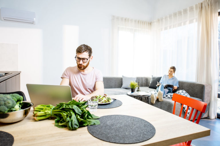 Man and woman at home