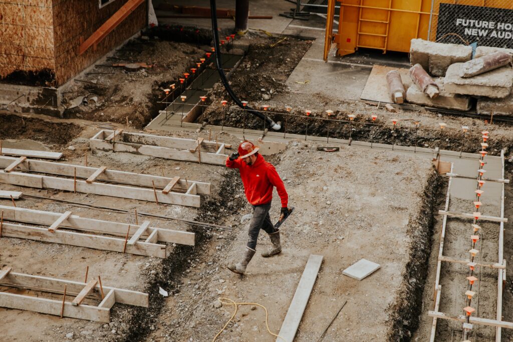 a person in a construction site